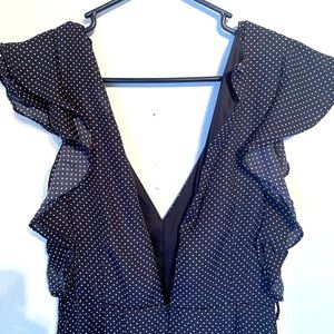 Black Polka Dot High Low Romper